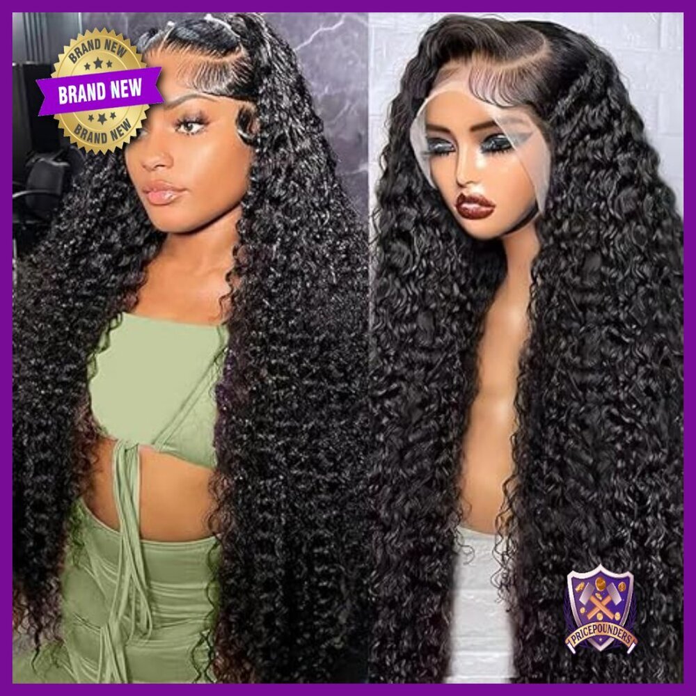 13x6 Deep Wave Human Hair Wig Pre Plucked 180 Density 28 Inch Lace Front
